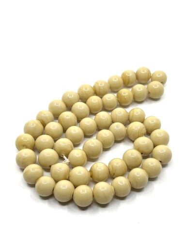 Parlak Yuvarlak Dizi Cam Boncuk 10 mm