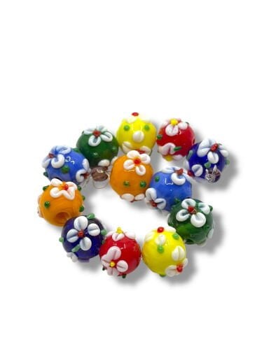 Şarlama Sanatı Çiçekli Boncuk