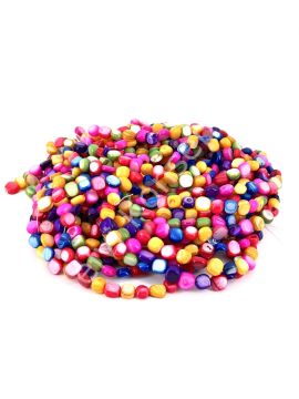 Renkli Amorf Kesim Doğal Sedef Taşı Dizi 8-10 mm
