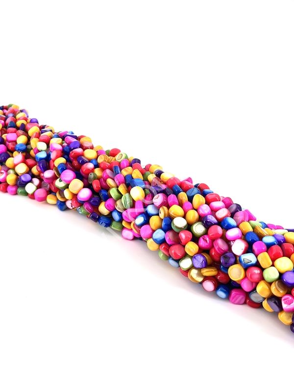 Renkli Amorf Kesim Doğal Sedef Taşı Dizi 8-10 mm