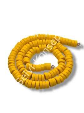 El Yapımı Venetian Parlak Disk-Pul Cam Boncuk Hardal Dizi 8x4 mm