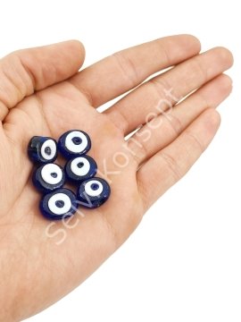 Lacivert Danagöz Cam Boncuk Küçük Boy 10 Adet