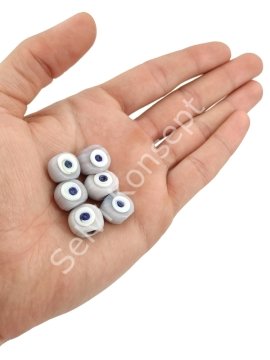 Gri Danagöz Cam Boncuk Küçük Boy 10 Adet