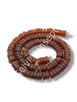 El Yapımı Venetian Parlak Disk-Rondela Cam Boncuk Topaz Renk Dizi 8x4 mm