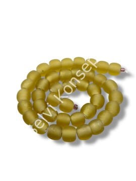 El Yapımı Venetian Buzlu Küre Zeytin Çiçeği Cam Boncuk Dizi 10 mm