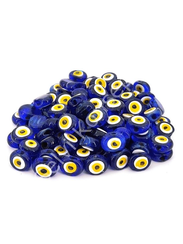 Sarı Göz Danagöz Cam Boncuk Küçük Boy 10 Adet