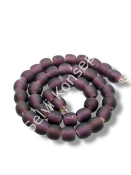 El Yapımı Venetian Buzlu Küre Üzüm Buğusu Cam Boncuk Dizi 10 mm