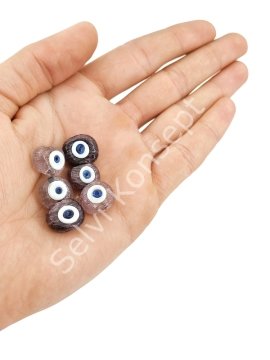 Mürdüm Danagöz Cam Boncuk Küçük Boy 10 Adet
