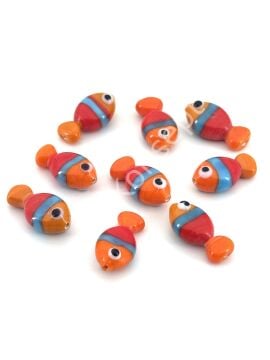 Murano Cam Balık Turuncu Gökkuşağı