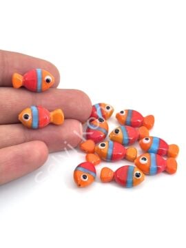 Murano Cam Balık Turuncu Gökkuşağı