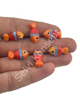 Murano Cam Balık Turuncu Gökkuşağı