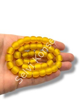 El Yapımı Venetian Buzlu Küre Hardal Güneşi Cam Boncuk Dizi 10 mm