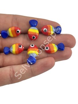 Murano Cam Balık Renkli Gökkuşağı