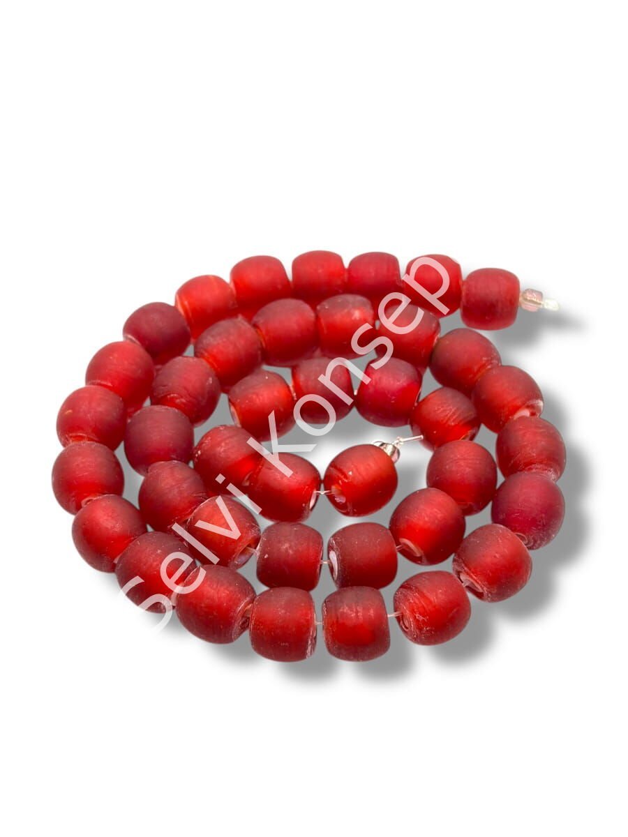 El Yapımı Venetian Buzlu Küre Nar Çiçeği Cam Boncuk Dizi 10 mm