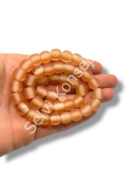 El Yapımı Venetian Buzlu Küre Yavruağzı Cam Boncuk Dizi 10 mm