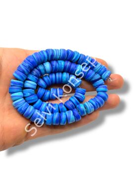 El Yapımı Venetian Okyanus Sarmalı Mat Rondela Cam Boncuk Dizi 10x5 mm
