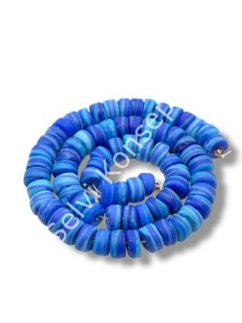 El Yapımı Venetian Okyanus Sarmalı Mat Rondela Cam Boncuk Dizi 10x5 mm