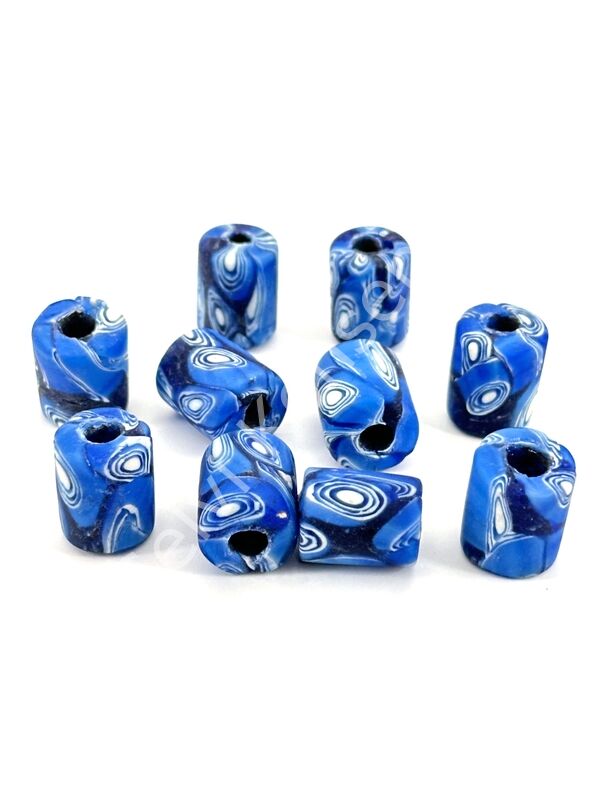 Gana-Krobo Cam Boncuk Saks Mavi 13x16 mm 10 Adet