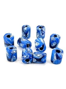 Gana-Krobo Cam Boncuk Saks Mavi 13x16 mm
