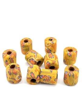 Gana-Krobo Cam Boncuk Hardal 13x16 mm 10 Adet