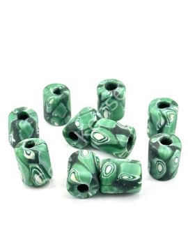 Gana-Krobo Cam Boncuk Yeşil 13x16 mm 10 Adet