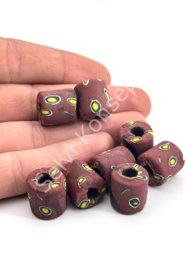 Gana-Krobo Cam Boncuk Bordo 13x16 mm 10 Adet