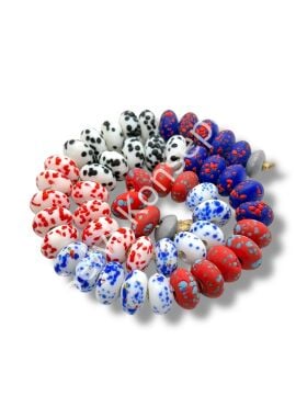 El Yapımı Terrazzo Mat Rondela Karnaval Mix Cam Boncuk 12x7 mm