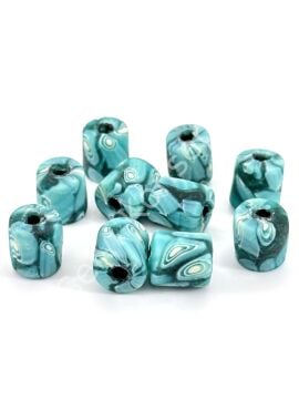 Gana-Krobo Cam Boncuk Turkuaz 13x16 mm 10 Adet