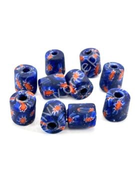 Gana-Krobo Cam Boncuk Lacivert 13x16 mm