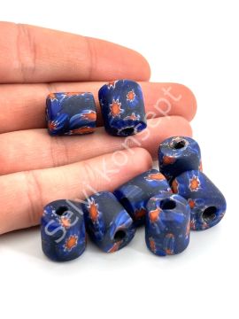 Gana-Krobo Cam Boncuk Lacivert 13x16 mm 10 Adet