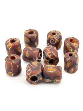 Gana-Krobo Cam Boncuk Kahverengi 13x16 mm 10 Adet