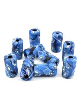 Gana-Krobo Cam Boncuk Saks Mavi 13x25 mm