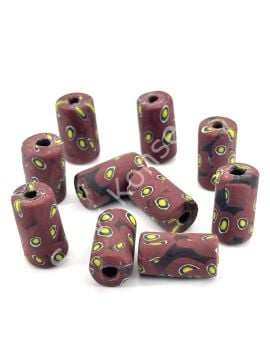 Gana-Krobo Cam Boncuk Bordo 13x25 mm
