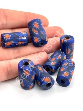 Gana-Krobo Cam Boncuk Lacivert 13x25 mm 10 Adet
