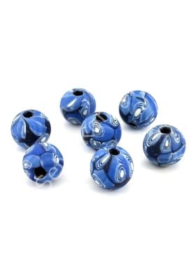 Gana-Krobo Cam Boncuk Saks Mavi 17 mm 10 Adet