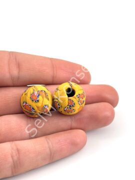 Gana-Krobo Cam Boncuk Hardal 17 mm 10 Adet