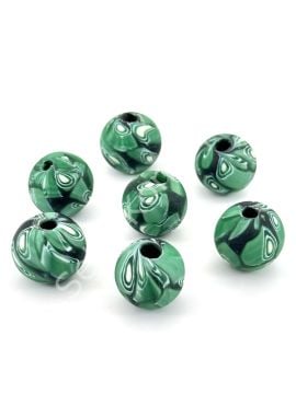 Gana-Krobo Cam Boncuk Yeşil 17 mm 10 Adet