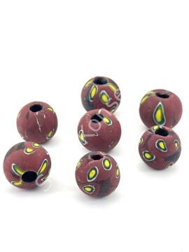 Gana-Krobo Cam Boncuk Bordo 17 mm 10 Adet