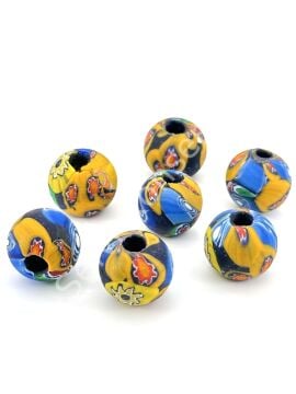 Gana-Krobo Cam Boncuk Karışık Renkli 17 mm 10 Adet