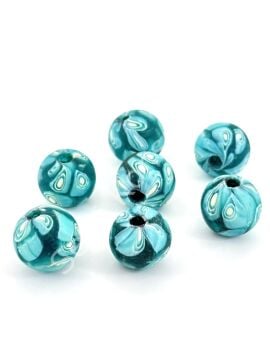 Gana-Krobo Cam Boncuk Turkuaz 17 mm 10 Adet