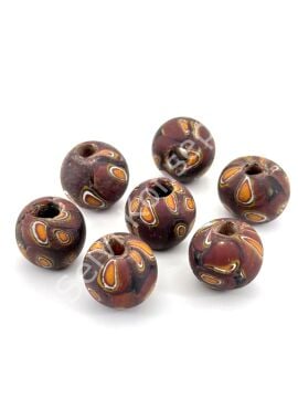 Gana-Krobo Cam Boncuk Kahverengi 17 mm 10 Adet