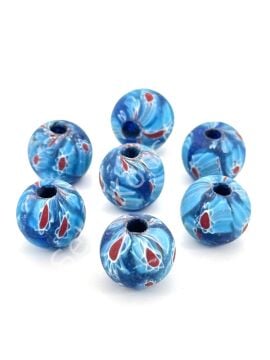 Gana-Krobo Cam Boncuk Mavi 17 mm 10 Adet