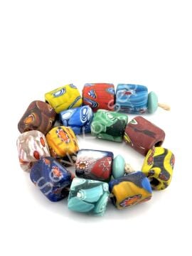 Gana-Krobo Cam Boncuk Karışık Dizi 13x16 mm