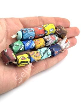 Gana-Krobo Cam Boncuk Karışık Dizi 13x16 mm