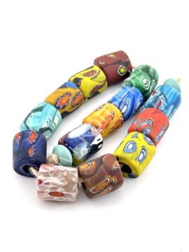 Gana-Krobo Cam Boncuk Karışık Dizi 13x16 mm