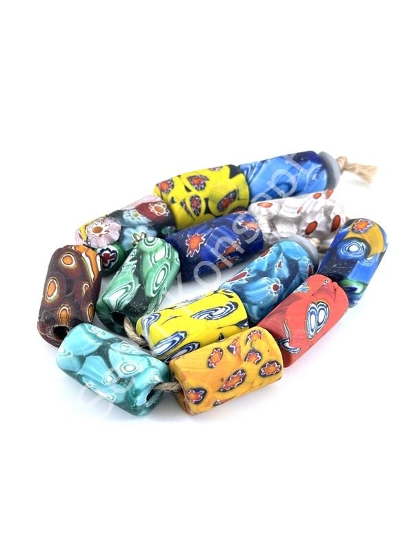 Gana-Krobo Cam Boncuk Karışık Dizi 13x25 mm