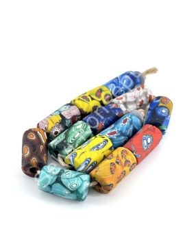 Gana-Krobo Cam Boncuk Karışık Dizi 13x25 mm