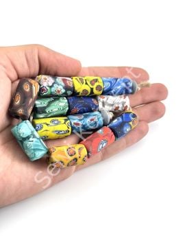 Gana-Krobo Cam Boncuk Karışık Dizi 13x25 mm