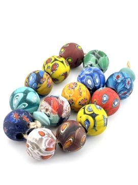 Gana-Krobo Cam Boncuk Karışık Dizi 17 mm