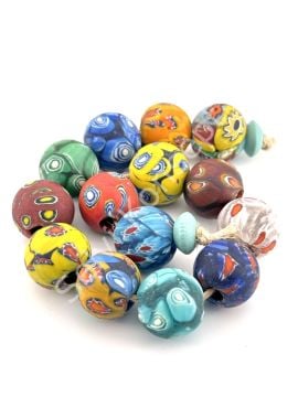 Gana-Krobo Cam Boncuk Karışık Dizi 17 mm